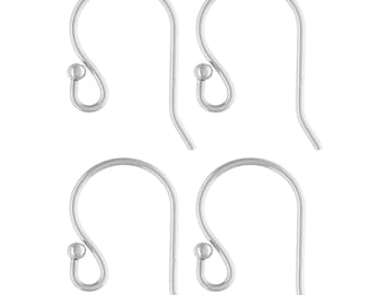 Pick 20pcs/50pcs Authentic 925 Sterling Silver Ball End Fish Earring Hooks 20mm Ear Wire (Wire Gauge 24/22/20/19 GA) Earrings Jewelry Making