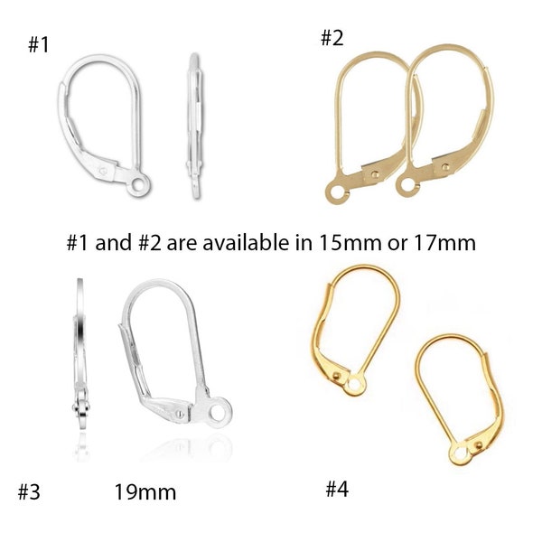 U Pick 50pc/100pcs Hypoallergenic Tarnish Resistant Earring Hooks Leverback Ear Wire Connector for Dangle Drop Earrings Jewelry Craft Making