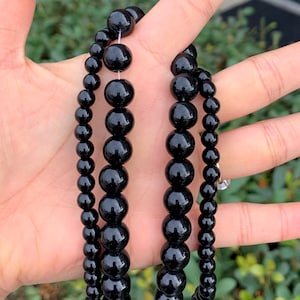 U Pick 1 Strand/15&quot; Natural AAA Black Agate Healing Gemstone 4mm 6mm 8mm 10mm Round Stone Bead for Earrings Bracelet Necklace Jewelry Making