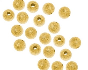 U Pick 50pc/100pcs Beautiful Gold Round Stardust Spacer Metal Beads 3mm 4mm 6mm 8mm 10mm for Necklace Bracelet Charm Jewelry Craft Making