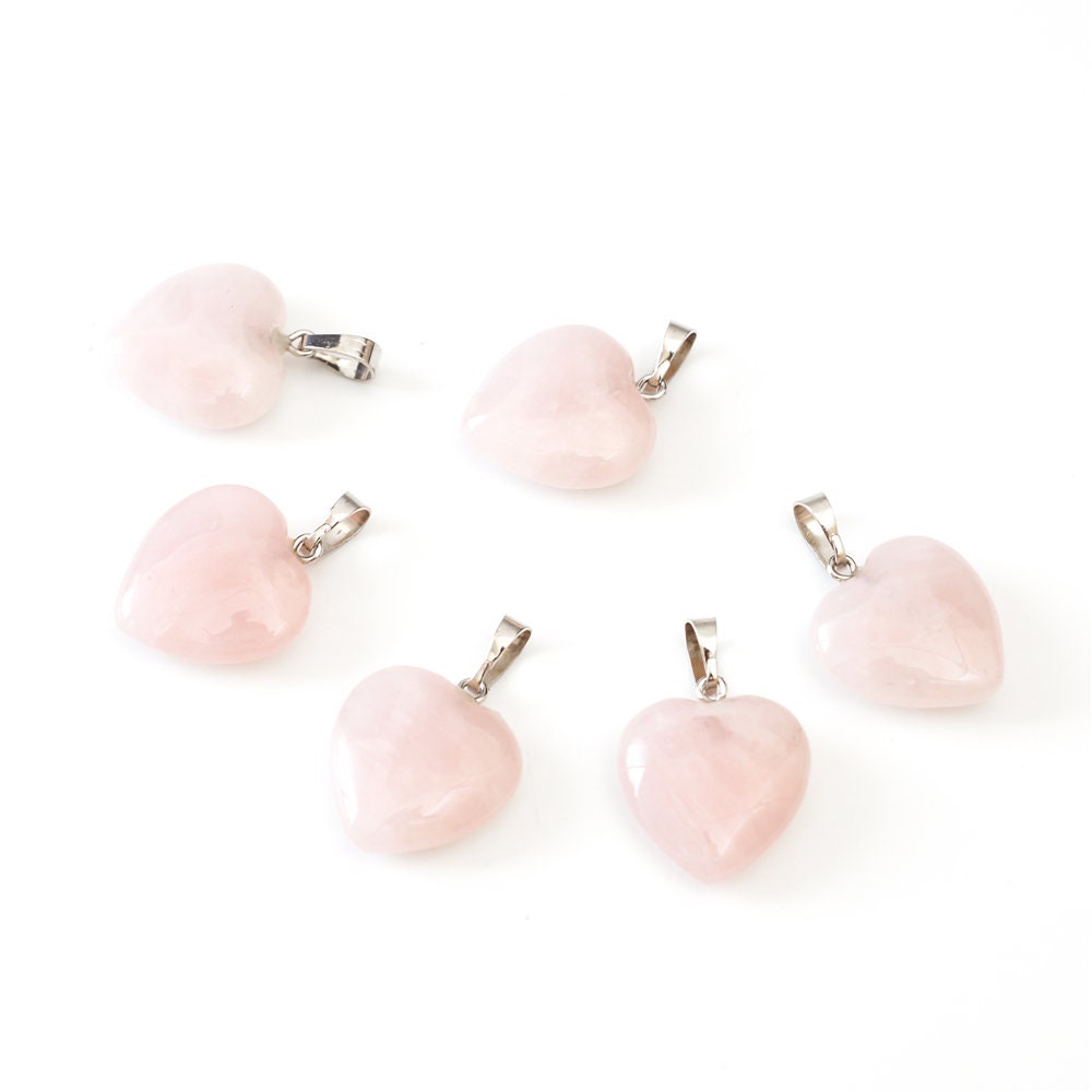 4pcs Natural Pink Rose Quartz Healing Gemstone Tower Wand Spike Point Chakras Rock Pendant Drop Bead for Women Men Girl Charm Jewelry Making