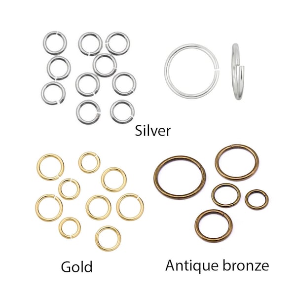 U Pick 200pc/400pc Open Round O Jump Rings 4mm 6mm 8mm 10mm 12mm Silver/Gold/Antique Bronze for Jewelry Craft Charm Making Findings Supplies