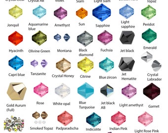 U Pick 100pcs Genuine Preciosa 4mm Small Tiny Bicone Crystal Bead Compatible with Swarovski Crystal 5301/5328 for DIY Craft Jewelry Making