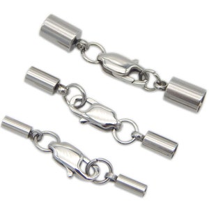 Pick 20 Sets Glue In Tube Cord End Cap Clasp Sterling Silver Plated for 1mm 1.5mm 2mm 2.5mm Leather Cord Wire Thread Craft Jewelry Making