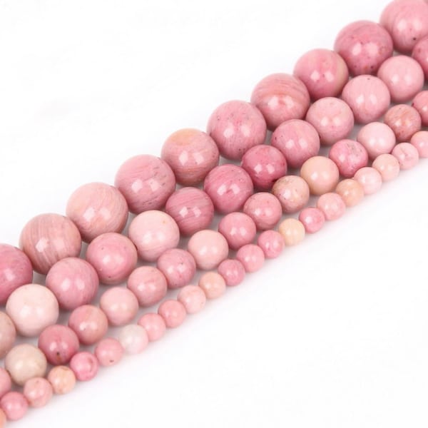 U Pick 1 Strand/15" Top Quality Natural Pink Rhodonite Healing Gemstone 4mm 6mm 8mm 10mm Round Beads for Earrings Bracelet Jewelry Making