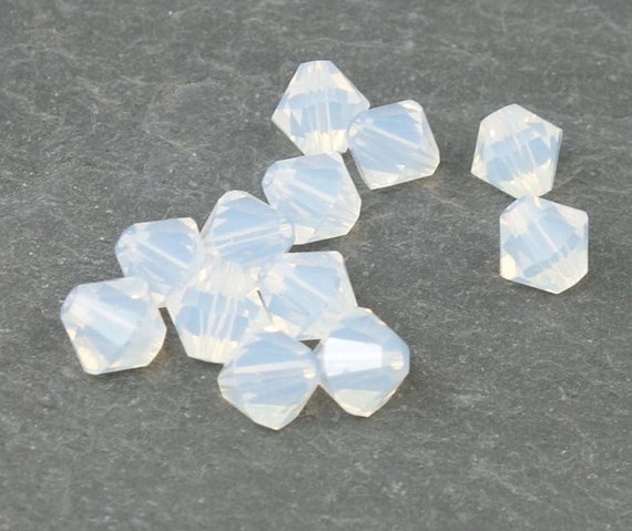 Chalk White AB 5301/5328 Swarovski Crystal Bicone Beads - JBC Beads