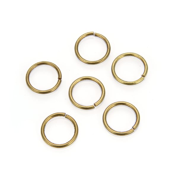 Pick 200pc Raw Brass Open Jump Ring O Ring Connector 4mm 6mm 8mm 10mm 12mm (Wire Gauge 0.9mm/1mm/1.2mm) No Plated/Coated for Jewelry Making