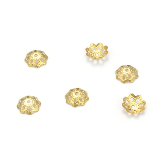 SUNNYCLUE 1 boîte 480 pièces 16 Styles Bouchons de Perles d'or Antiques Bouchon de Perles de