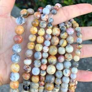 U Pick 1 Strand/15&quot; Top Quality Natural Crazy Lace Jasper Healing Gemstone 4mm 6mm 8mm 10mm Round Bead for Bracelet Earrings Jewelry Making