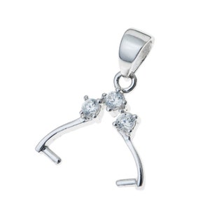 Pick 2pcs/5pcs 925 Sterling Silver Pendant Clasp Pinch Bail Clip Connector Cubic Zirconia Diamond for Necklace Bracelet Jewelry Charm Making