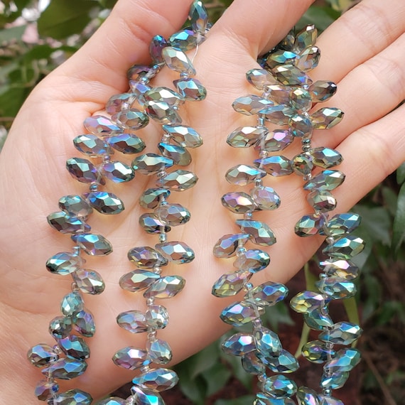 Scegli 200 pezzi di perline di cristallo ceche di alta qualità da 12 mm a forma di goccia sfaccettata, a forma di pera, briolette, per la creazione di gioielli fai da te