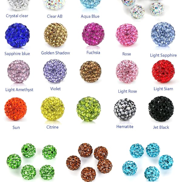 U Pick 25 pièces/50 pièces qualité A scintillant 8 mm boule disco cristal strass perles rondes pour boucles d'oreilles bracelet collier chapelet bijoux fabrication de breloques