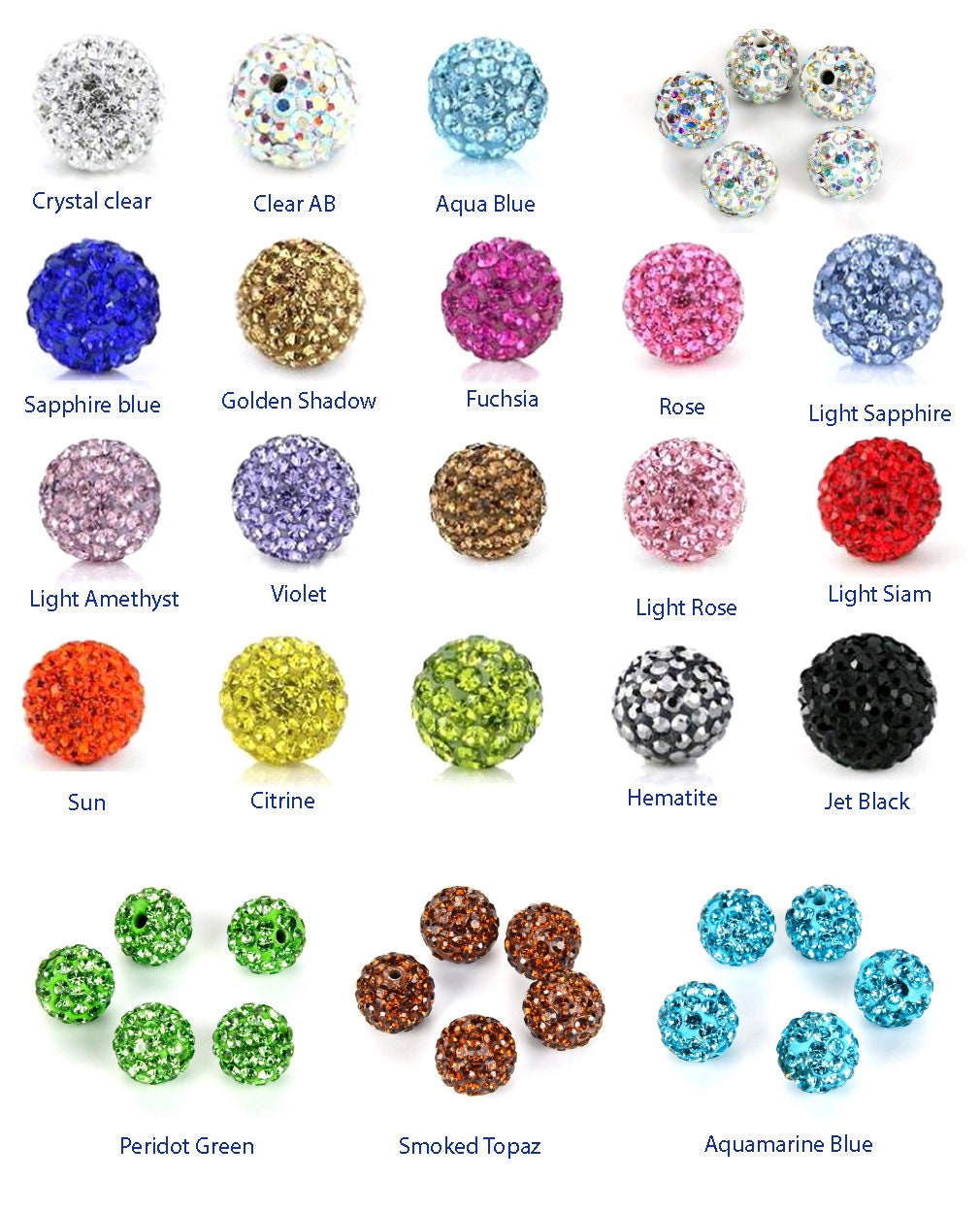 20PCS 10MM Round Straight Holes Drilling Balls Rhinestone Spacer Beads  Crystal Clay Czech Disco Balls DIY Beads Jewelry Accessories (Red) 