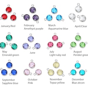 Pick 10pc A Quality Sterling Silver Plated Birthstone Charm 10mm Jan- Dec Round Austrian Crystal Pendant Drop Bead DIY Craft Jewelry Making