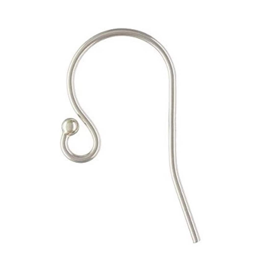ear hook,24*0.8mm solid 925 sterling silver earring wire hooks with 2mm  ball 