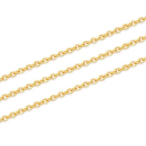 Pick Tarnish Resistant 18K Gold Plated Round Cable Link Chain Bulk 3/3.5/4.3mm for Earrings Necklace Bracelet Jewelry Craft Making 16.4 Feet