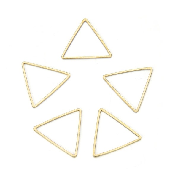 Pick 50pc Raw Brass Triangle Beading Hoop Link 12mm 17mm 20mm Geometric Connector Open Back Bezel Frame No Plated/Coated for Jewelry Making