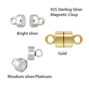 Pick 2 or 5 Sets 925 Sterling Silver Small Magnetic Clasp for Women Girl Necklace Bracelet Anklet Pearl Gemstone Crystal Mala Jewelry Making