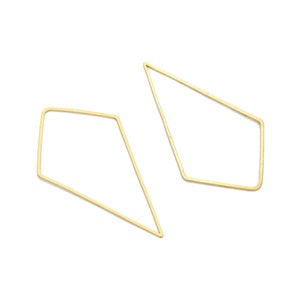 Pick 20pcs Raw Brass Kite Shape Beading Connector Link 20mm/60mm Large Earring Findings No Plated/Uncoated For DIY Craft Jewelry Making