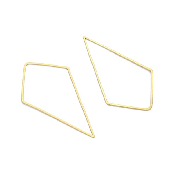 Pick 20pcs Raw Brass Kite Shape Charm Geometric Component 20mm 60mm Beading Connector No Plated/Coated For Earrings Necklace Jewelry Making