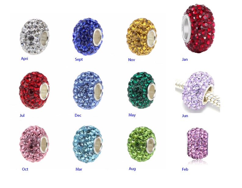 U Pick Authentic Sterling Silver Jan-Dec Birthstone Charm Bead Compatible with Pandora All Other Bracelet Necklace Women Girls Birthday Gift 