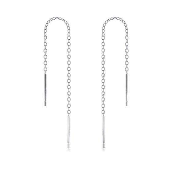 Sterling silver pull shop through earrings