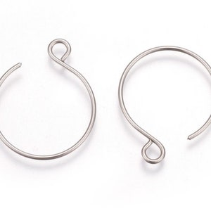 U Pick 50pc/100pc 316 Grade Surgical Stainless Steel Hypoallergenic 19mm 26mm Round Earring Hooks Earwire for Earrings Jewelry Making