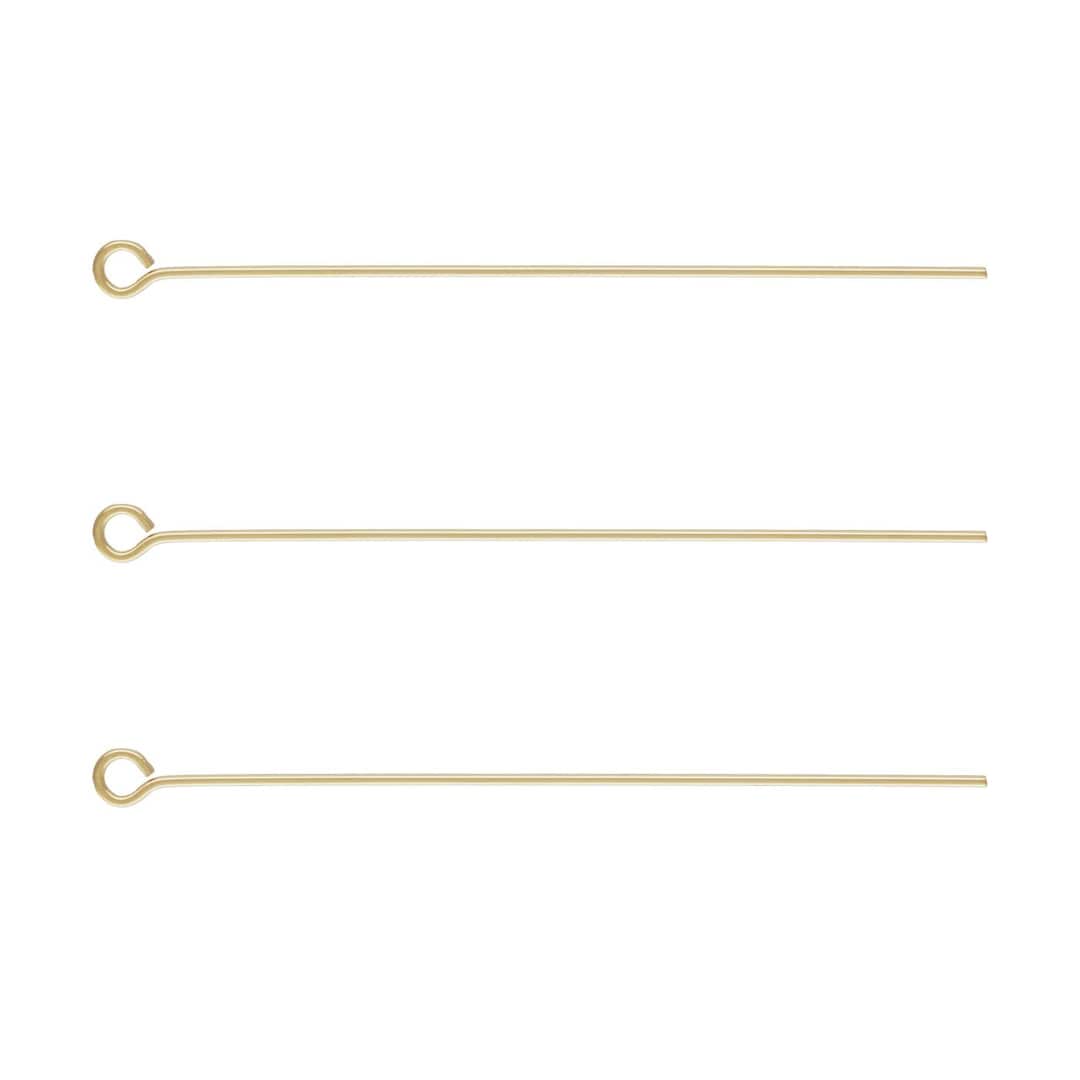 Pick 20pcs Real 1/20 14K Gold Filled Eye Pins Eyepin 1 Inch/1.5 Inch/2 ...