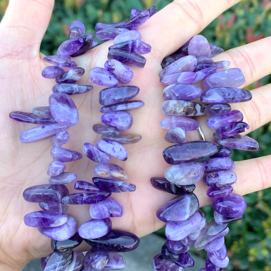 15 Inch Natural Purple Amethyst Healing Gemstone 7-23mm Teardrop
