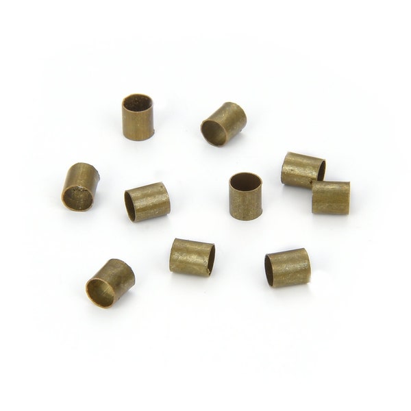 Pick 200pc Antique Bronze Crimp Tube Spacer Small Tiny Beads 2mm 3mm for Bracelet Necklace Earrings Gemstone Charm Jewelry Making Findings