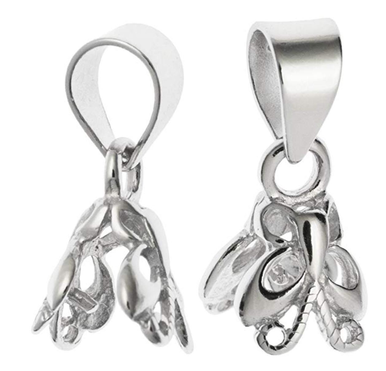 2 Connettori A Cerniera Per Ciondoli In Argento 925, Forma Triangolo Con Punti, 8x10mm #33494