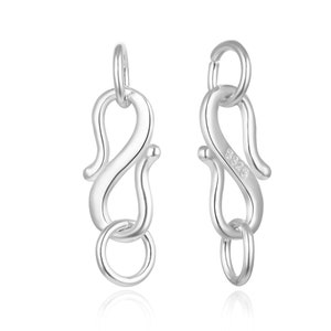 U Pick 10 piezas/30 piezas de plata de ley 925 con cierre de gancho en forma de S, conector pequeño, anillos cerrados para pulsera, collar, tobillera, rosario, Mala, fabricación de joyas