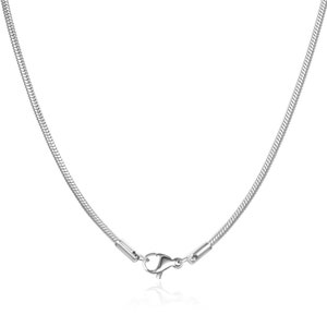 2pc 304 Grade Surgical Stainless Steel Round Snake Chain Necklace 1.5mm Thin Hypoallergenic Women Men Jewelry Chain 16 18 20 22 24 26 Inch