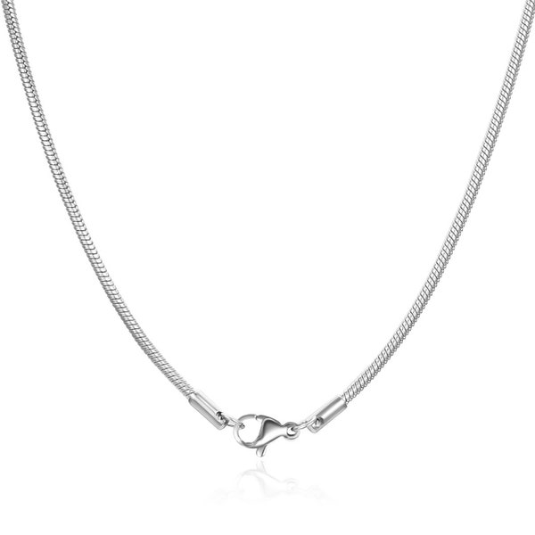 Pick 1pc/2pc 304 Grade Surgical Stainless Steel 1.5mm Round Snake Chain Necklace 16 18 20 22Inch Hypoallergenic Jewelry Women Men Gift