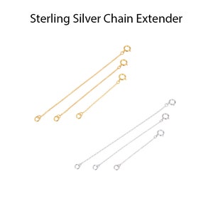 Pick 1pc Real 925 Sterling Silver Chain Extender Thin Dainty 2 3 4 5 6" Hypoallergenic Chain Extension for Necklace Anklet Bracelet Jewelry
