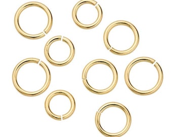 Pick 20pcs Real Gold plated Sterling Silver 4mm 6mm Open Jump Rings O Connector (Wire 22 gauge/0.6mm) for DIY Craft Charm Jewelry Making