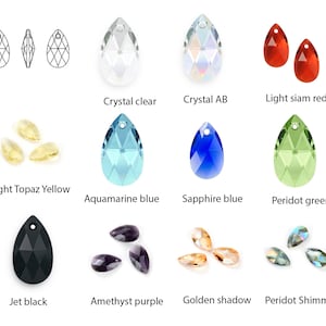 Pick 20pcs Czech Faceted Crystal Pear Chandelier Pendant Suncatcher 22mm Large Drilled Birthstone Drop Beads for DIY Craft Jewelry Making