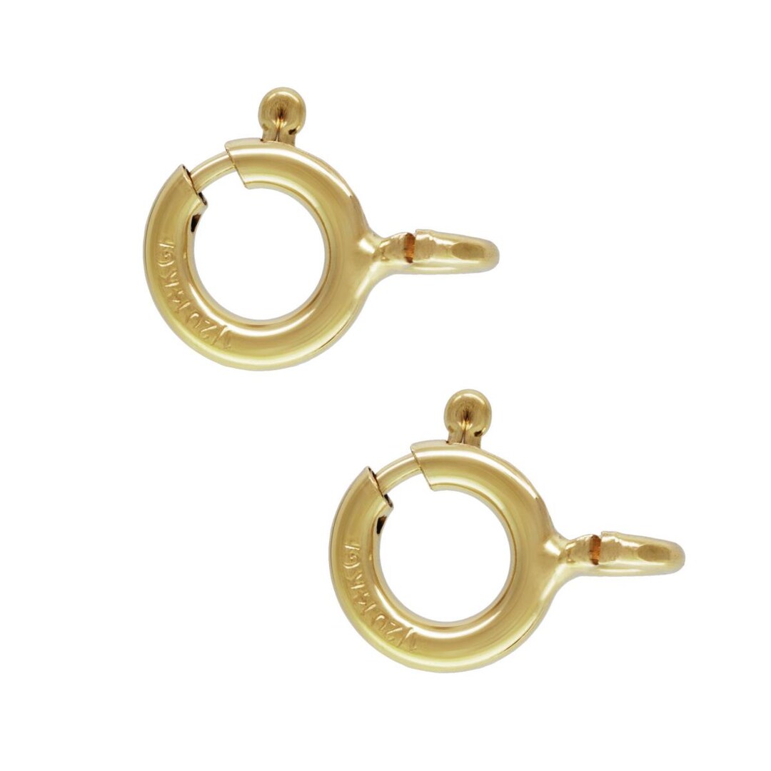 5pcs Real 1/20 14K Gold Filled 7mm Springring Clasp Open Jump Ring ...