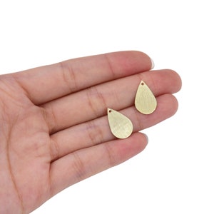 10pcs Tarnish Resistant Shiny 18mm Teardrop Drop Pendant 18K Yellow Gold Plated Brushed Brass Earring Findings For DIY Craft Jewelry Making