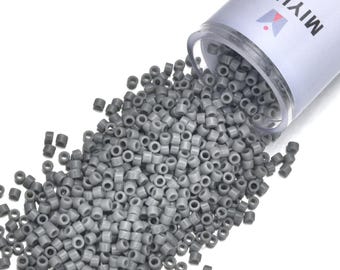 7.5 Grams Genuine Miyuki Delica 11/0 Seed Beads,  Opaque Grey DB0731,   Approx 1500 Beads/Tube for Peyote Stitch Loom Weaving Jewelry Making