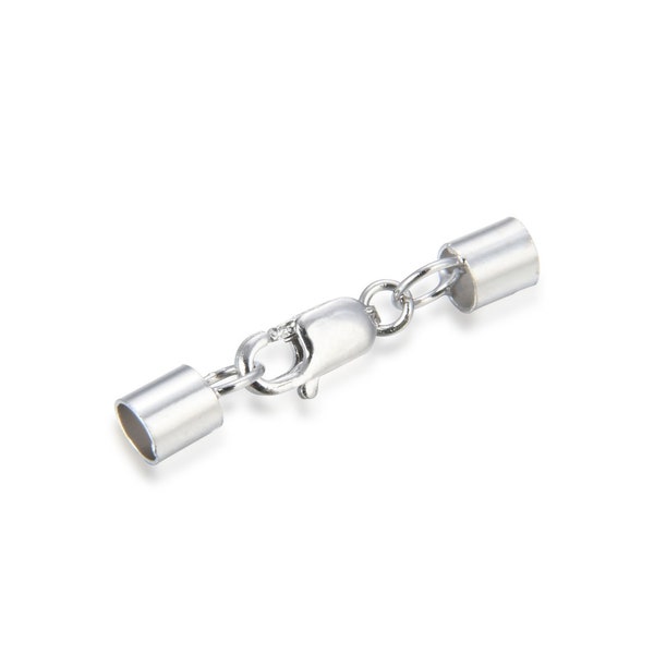 thumbnail image 2 of Oxidized Sterling Silver End Cap - 2mm Hole, .925 Silver Beading Cord End 2 of 4