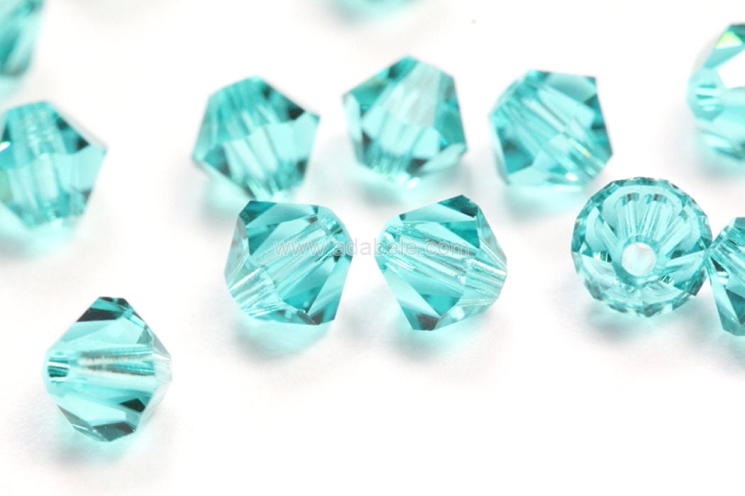Perline bicono rosso blu scuro da 6 mm, perline in vetro pressato ceco