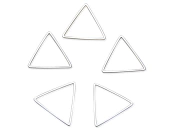 Pick 50pcs Silver Triangle Pendant Charm Beading Hoop Connector Link Open Back Bezel Frame Earrings Necklace Charm Jewelry Making Findings