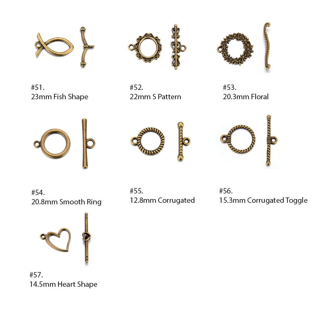 U Pick 20 Set Toggle Clasp T-bar Closure Connector Antique Bronze