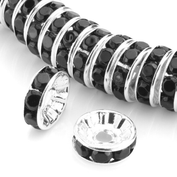 Pick 50pcs/100pcs AAA+ Quality Sparkle Silver Rondelle Spacer 