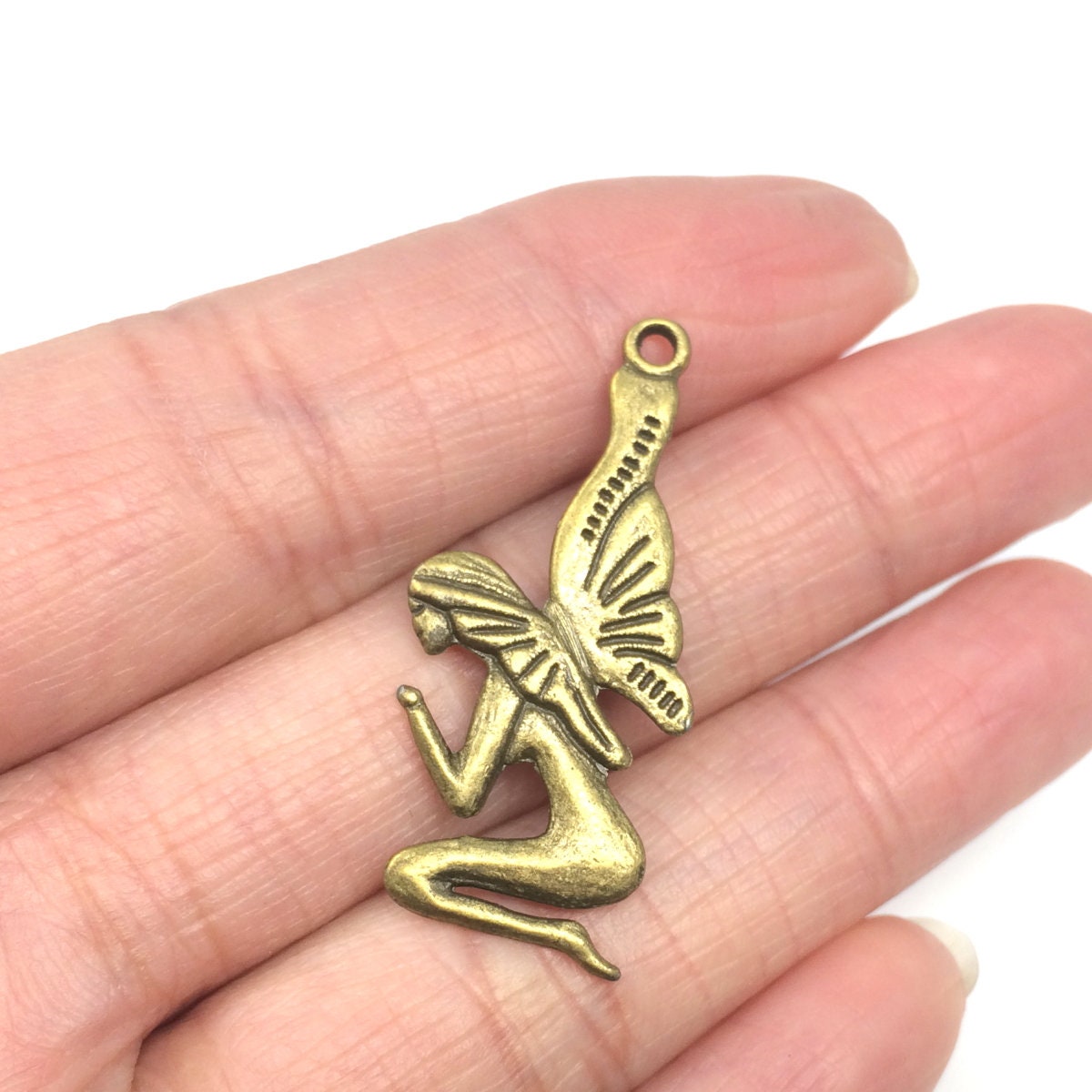 5 x Angel Charms 32x18mm Antique Bronze Tone Two Sided Charm Etsy