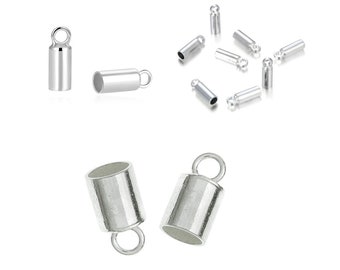 U Pick 50st/100st zilveren eindkap messing metalen vat voor 1 mm 1,5 mm 2 mm 2,5 mm 3 mm lederen koord kralen draad voor edelsteen sieraden maken