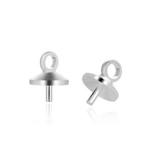 May include: Two silver-toned bead tips with a loop at the top and a pin at the bottom. The bead tips are designed to be used as a finishing touch for necklaces, bracelets, and other jewelry.