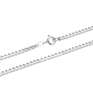 Pick 1pc Real 925 Sterling Silver Curb Chain Necklace 1.2mm Sturdy Women Jewelry Chain Silver/White Gold Nickel Free 16 18 20 22 24 26 Inch