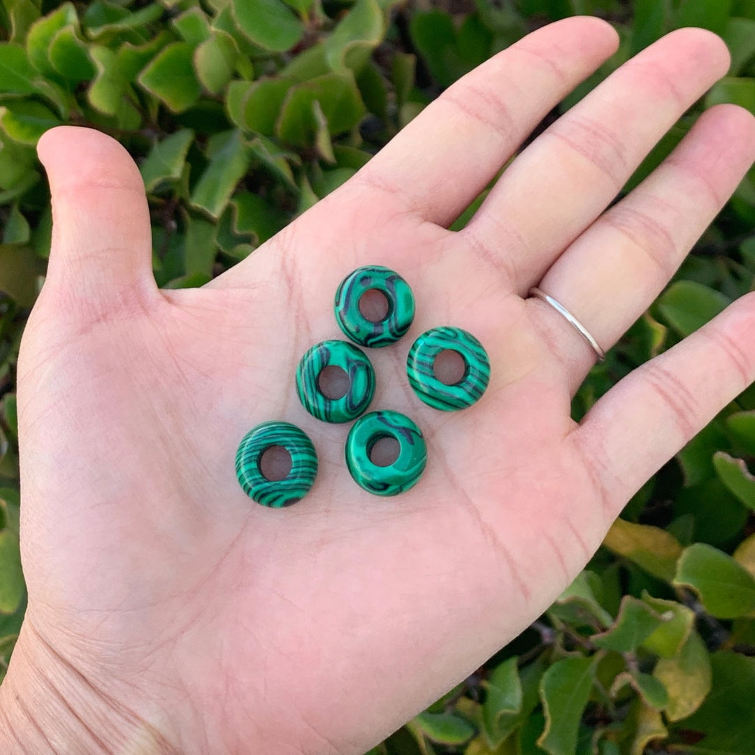 15 Perline In Pietra Naturale Malachite Verde, Rondelle 14x8 Mm, Foro 5 Mm, Per Gioielli Fai Da Te